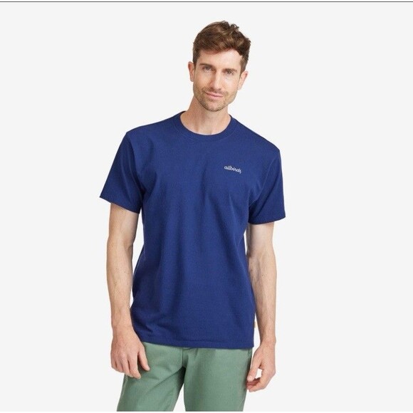 Allbirds T-Shirt Mens M Blue Short Sleeve Logo Tee Organic Cotton Casual NWT - Picture 2 of 5